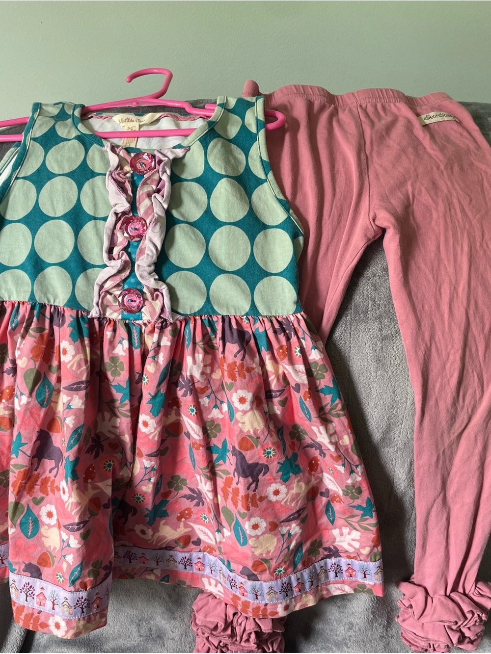 Matilda Jane top & legging Girls Set Sz 8 EUC
